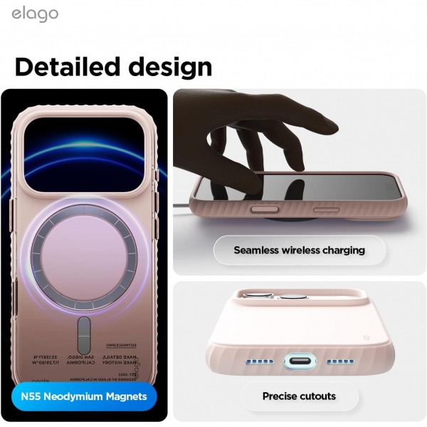 elago iPhone 18 Pro Max Manyetik Kenarl� Silikon K�l�f-Lovely Pink