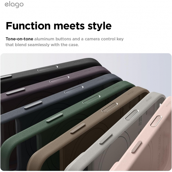 elago iPhone 18 Pro Max Manyetik Vegan Deri K�l�f-Deep Purple