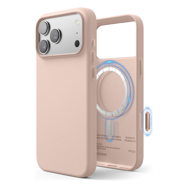 elago iPhone 18 Pro Max Manyetik Vegan Deri K�l�f-Lovely Pink