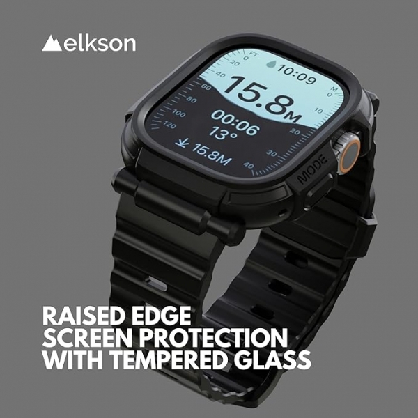 elkson Quattro Pro Apple Watch Ultra 2. Nesil Klf -Black