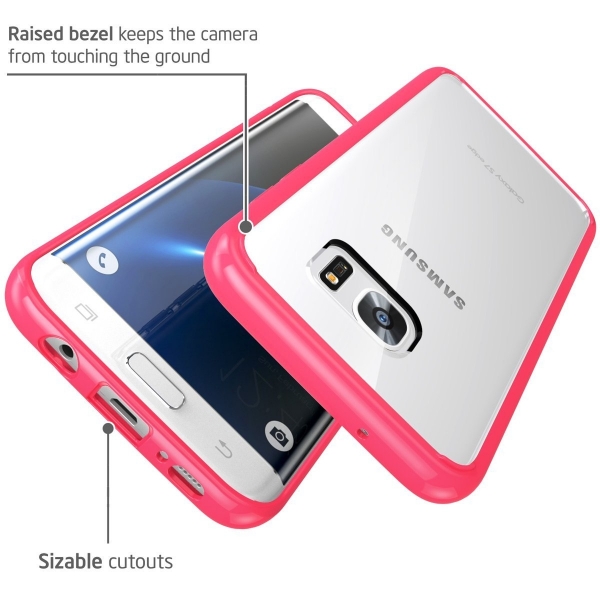 i-Blason Samsung Galaxy S7 Edge Halo Serisi effaf Klf-Pink