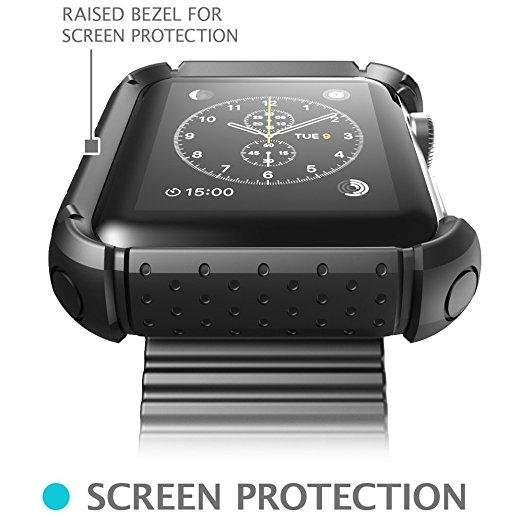 i-Blason Apple Watch Rugged Koruyucu Klfl Kay (38 mm)-Black