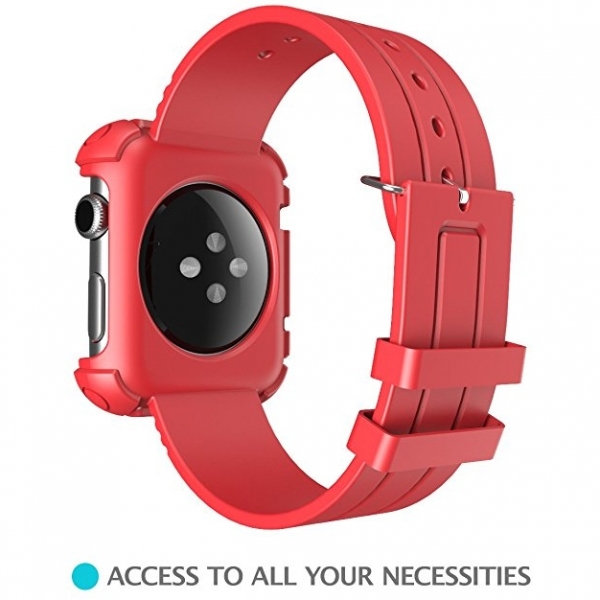 i-Blason Apple Watch Rugged Koruyucu Klfl Kay (38 mm)-Red