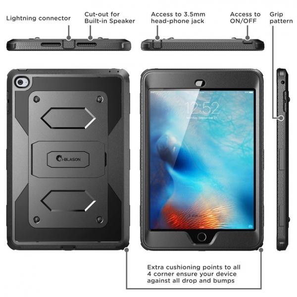 i-Blason Apple iPad Mini 4 Armorbox Klf-Black