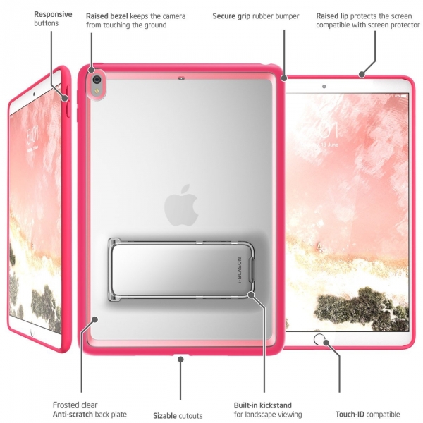 i-Blason Apple iPad Pro Halo Seri Kickstand Klf (10.5 in)-Pink