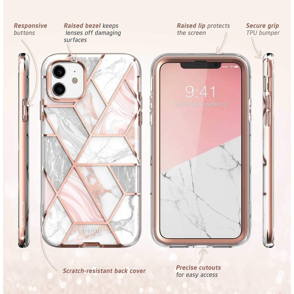 i-Blason Apple iPhone 11 Cosmo Serisi Klf-Marble