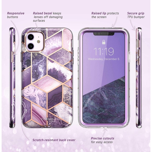 i-Blason Apple iPhone 11 Cosmo Serisi Klf-Purple