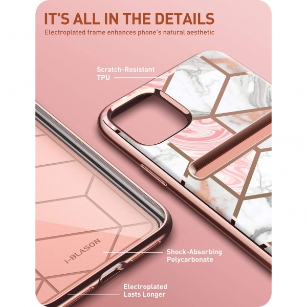 i-Blason Apple iPhone 11 Pro Cosmo Serisi Czdan Klf-Marble