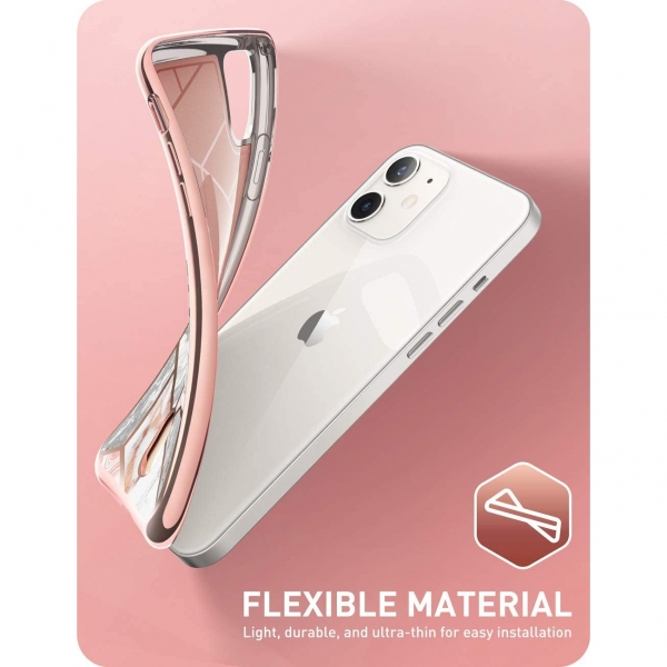 i-Blason Apple iPhone 12 Cosmo Serisi Czdan Klf-Marble