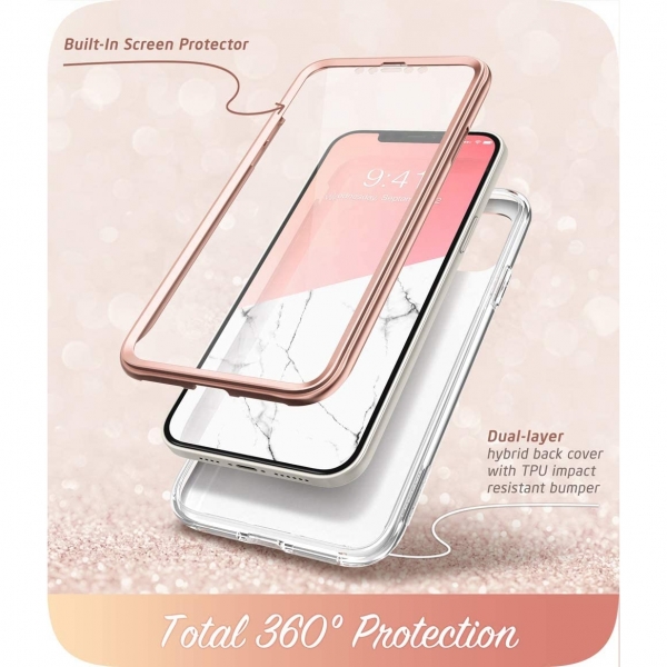 i-Blason Apple iPhone 12 Cosmo Serisi Klf-Marble