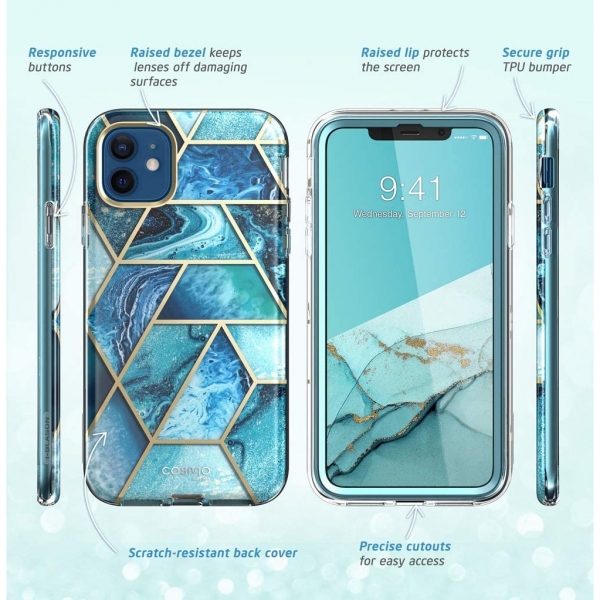 i-Blason Apple iPhone 12 Cosmo Serisi Klf-Ocean