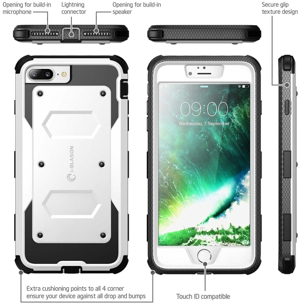 i-Blason iPhone 7 Plus ArmorBox Serisi Klf-White