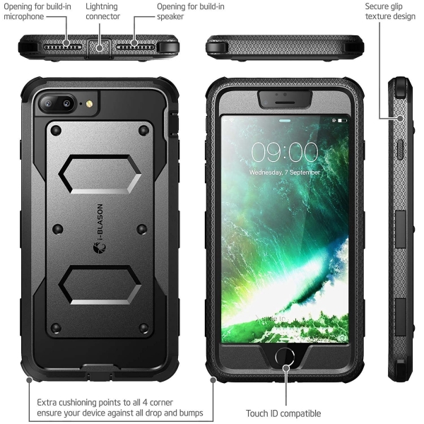 i-Blason iPhone 7 Plus ArmorBox Serisi Klf-Black