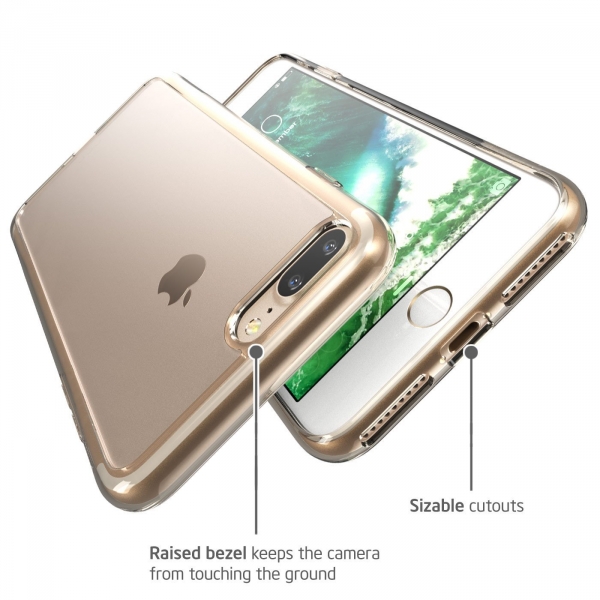 i-Blason iPhone 7 Plus Halo Serisi Klf-Clear-Gold