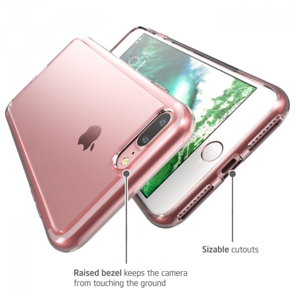 i-Blason iPhone 7 Plus Halo Serisi Klf-Clear-Rose Gold