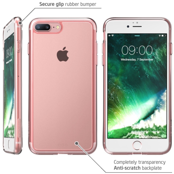 i-Blason iPhone 7 Plus Halo Serisi Klf-Clear-Rose Gold