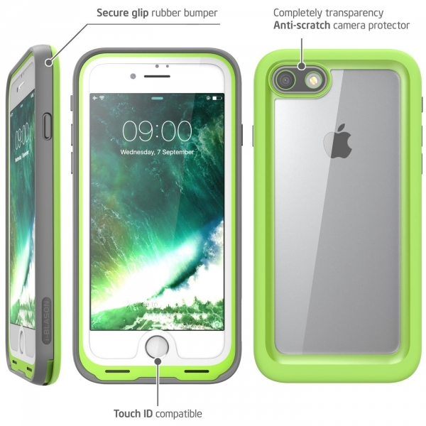 i-Blason Apple iPhone 7 Rugged Su Geirmez Klf-Green