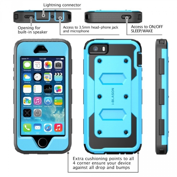 i-Blason Apple iPhone SE/5S/5 Armorbox Holster Bumper Klf-Blue