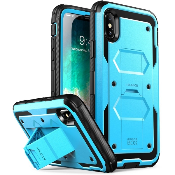 i-Blason Apple iPhone XS / X Armorbox Kickstand Bumper Klf-Blue