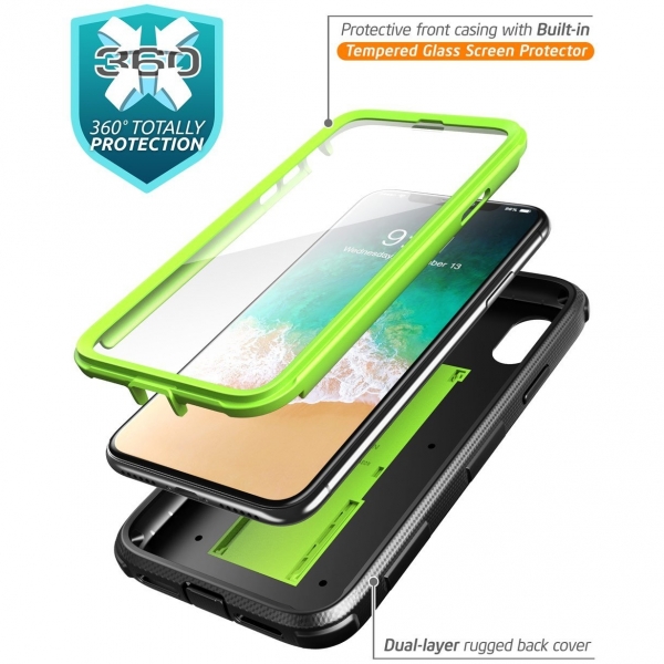 i-Blason Apple iPhone X Armorbox Kickstand Bumper Klf- Green