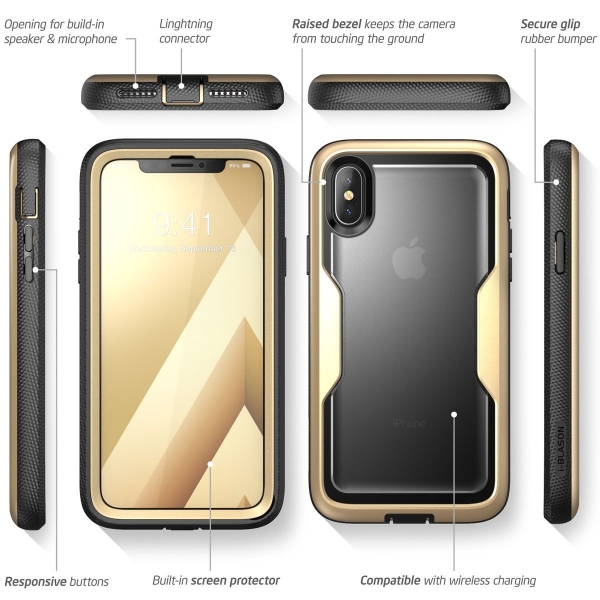 i-Blason Apple iPhone XS / X Magma Serisi Bumper Klf-Gold