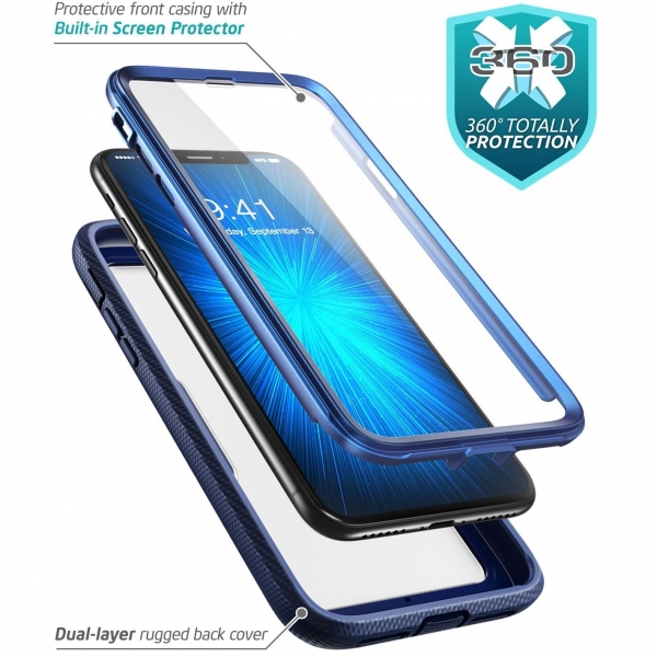 i-Blason Apple iPhone X Magma Serisi Bumper Klf-Metallic Blue