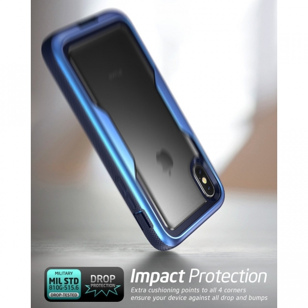 i-Blason Apple iPhone X Magma Serisi Bumper Klf-Metallic Blue