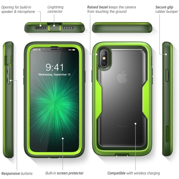 i-Blason Apple iPhone XS / X Magma Serisi Bumper Klf-Metallic Green