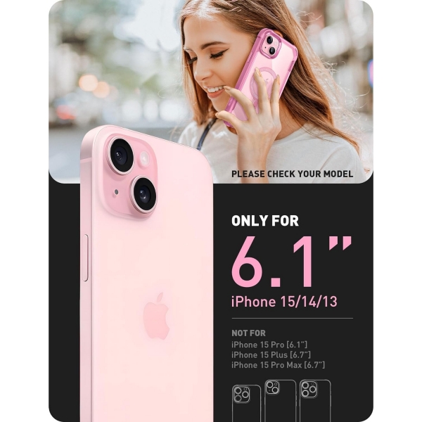 i-Blason Ares Serisi Apple iPhone 15 Klf-Pink