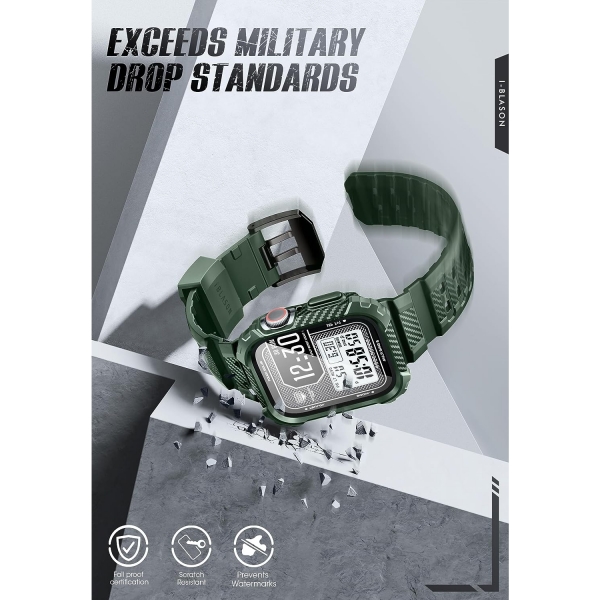 i-Blason Armorbox Apple Watch 9 Ekran Koruyucu (45mm)(2 Adet)-Dark Green