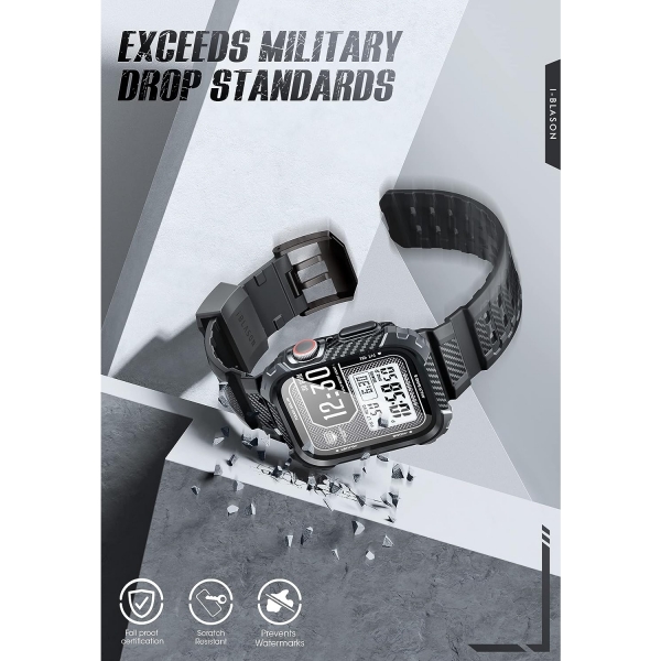 i-Blason Armorbox Apple Watch 9 Ekran Koruyucu (45mm)(2 Adet)-Black