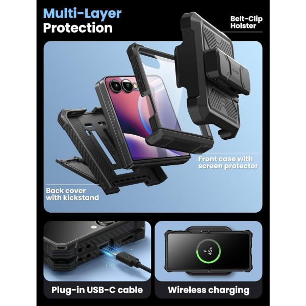 i-Blason Samsung Galaxy Z Flip 7 Armorbox Klf-Black 