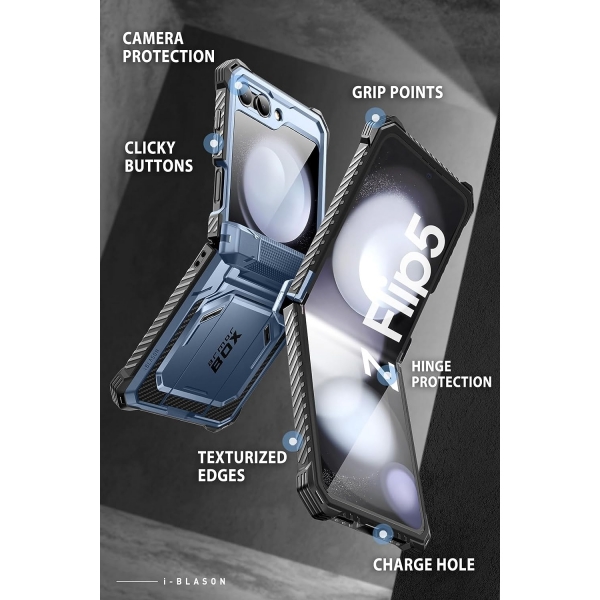 i-Blason Armorbox Serisi Samsung Galaxy Z Flip 5 Klf-Blue