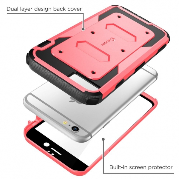 i-Blason iPhone 6 Plus Heavy Duty Klf (Ekran Koruyucu Dahildir)-Pink