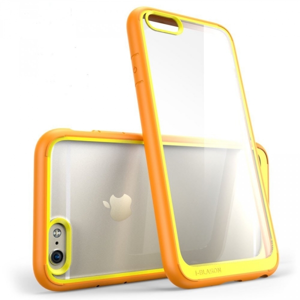 i-Blason iPhone 6 / 6S Halo Serisi Hybrid Bumper effaf Klf-Orange