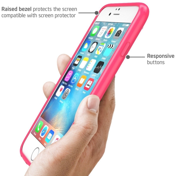 i-Blason iPhone 6 Plus Halo Serisi Hybrid Bumper effaf Klf-Red