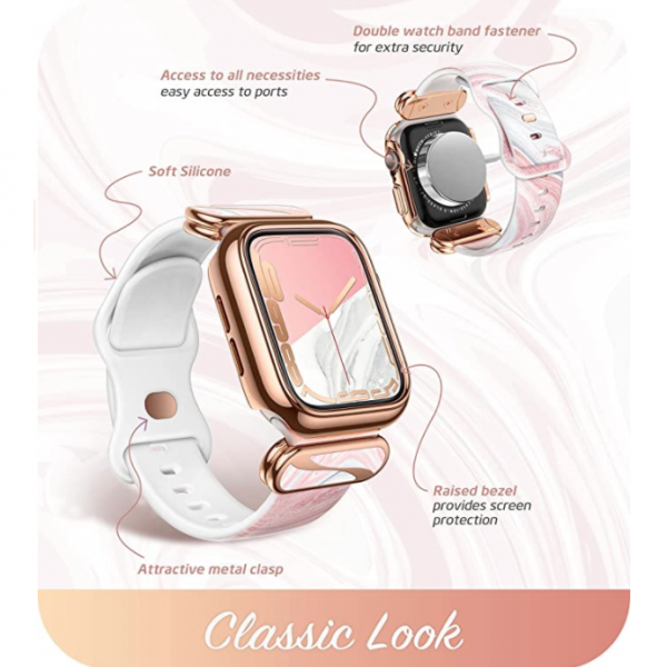 i-Blason Cosmo Luxe Serisi Apple Watch 7 Kay (45mm)-Marble