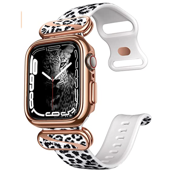 i-Blason Cosmo Luxe Serisi Apple Watch 7 Kay (45mm)-Leopard