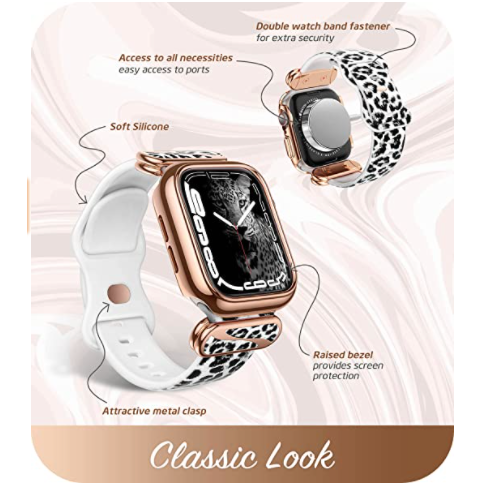 i-Blason Cosmo Luxe Serisi Apple Watch 7 Kay (45mm)-Leopard