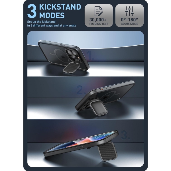 i-Blason Shield Serisi Apple iPhone 15 Pro Max Klf-Black