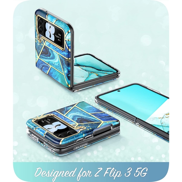 i-Blason Cosmo Serisi Galaxy Z Flip 3 Klf-Ocean