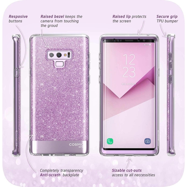 i-Blason Galaxy Note 9 Cosmo Glitter effaf Klf-Purple