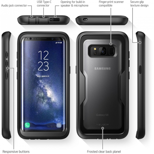 i-Blason Galaxy S8 Armorbox Full Body Bumper Klf-Black