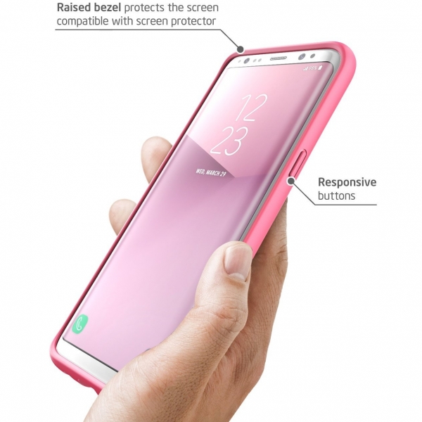 i-Blason Galaxy S8 Halo Serisi Hybrid Bumper effaf Klf-Pink
