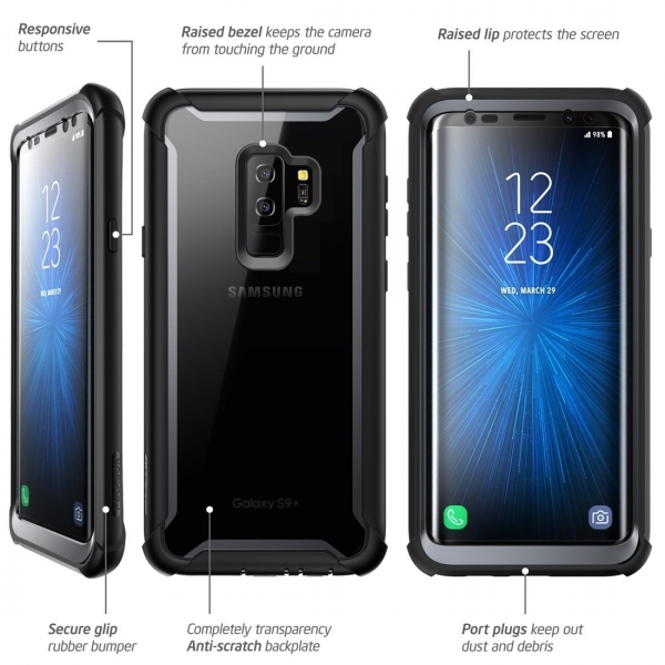 i-Blason Galaxy S9 Plus Ares Rugged Bumper Klf-Black