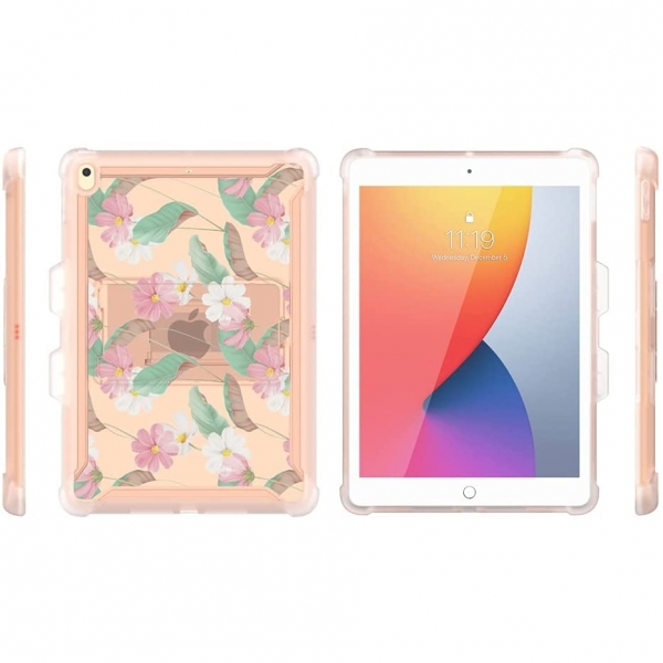 i-Blason Halo Serisi Apple iPad Kalem Blmeli Klf (10.2 in)-Daisy/Pink
