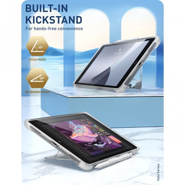 i-Blason Halo Serisi Apple iPad Kalem Blmeli Klf (10.2 in)-Rose/Black