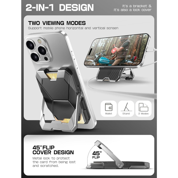 i-Blason Manyetik Czdan Telefon Stand -Silver 