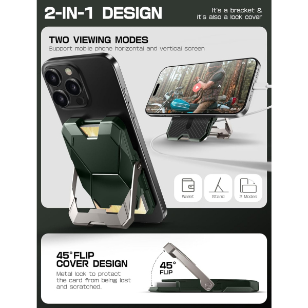 i-Blason Manyetik Czdan Telefon Stand -Green