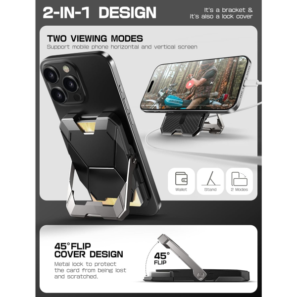 i-Blason Manyetik Czdan Telefon Stand -Coal Black 